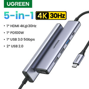 UGREEN Type C Hub USB C to 3xUSB3.0+HDMI+PD with 4K 30Hz HDMI Port for Thinkpad T14 MacBook M2/iPad Air 4 2020/MacBook Pro 2020/ iPad Pro 2021 iPad Pro 2020/Samsung S22/Huawei P20 P30 P40 Pro/One Plus 7+