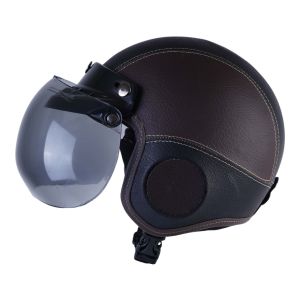 Helm Bogo Retro Anak Lucu Perempuan Laki Laki usia 2 3 4 5 6 Tahun Polos Coklat Hitam