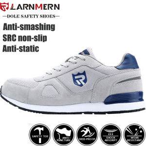 LARNMERN Mens Safety Shoes Steel Construction Shoes Lightweight Breathable Non-Slip Anti-Static Footwear SRC