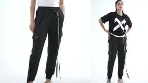 Black Casual Pants For Women In Spring Autumn Korean Style Hip-Hop Student Loose High-Waisted Slim Legged Cargo Pants Trendy