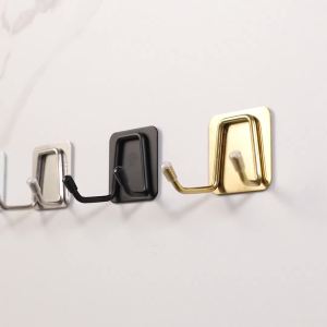 【20 pcs】Stainless steel hook strong adhesive wall mounted load-bearing kitchen hook double hook seamless door back no punching adhesive hook clothes hook