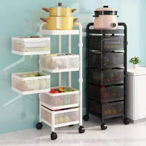 Rotary Magnet / Rak Besi magnet 5 susun / Rak Dapur / Rak 4 Susun / Rak putar multifungsi / Rak dapur berputar