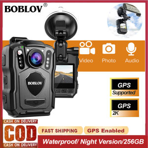BOBLOV M5 Body Camera With GPS 2K 1440P IP67 Waterproof Police Pocket Mini Camera with IR Night Vision Sports Running Camcorder with Anti-drop 170°Angle Car Dashcam Video Audio Recorder Motorcyle Dash Cam For Vlogging