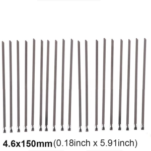 20 Pcs Stainless Steel Metal Cable Ties 4.6mm Heavy Duty Self-Locking Wrap Zip Exhaust Wrap Multifunctional Tie