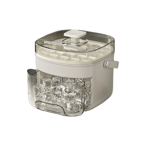 48 Cavity Double Layer Ice Cubes Tray Press Designs Safe ABS for Ice Making and Storage Includes Scoops