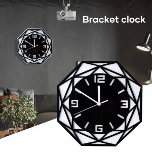 【Fans tone】Home Decoration Acrylic Wall Clock Large Modern Simple Nordic Home Decor Wall Decoration Octagon Metal Wall Clock