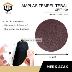 Amplas tempel serbaguna velcro grit 100 gurinda gerinda bulat bagus