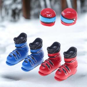 YAFEN 1:12 Dollhouse Miniature Ice Skates Ski Hats Winter Ski Scene Model Decor Toy Doll House Accessories