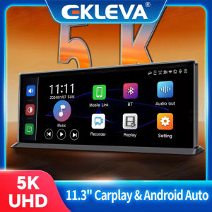 EKLEVA 11.3" Touch Screen Car Camera 5K Dash Cam 5G WiFi Wireless CarPlay & Android Auto Loop Recording Navigation DVR
