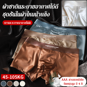 กางเกงชั้นในชายผ้าไหมน้ำแข็ง กางเกงชั้นในผ้าไหมน้ำแข็งระบายอากาศไม่มีรอย กางเกงบ็อกเซอร์ไร้ตะเข็บ ยืดหยุ่น เบาและหรูหราสวมใส่สบาย