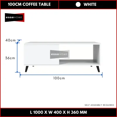 [100CM Lebar] EsseHome 3.3ft Coffee Table TV Cabinet TV Console Meja Kopi Meja TV Kabinet TV