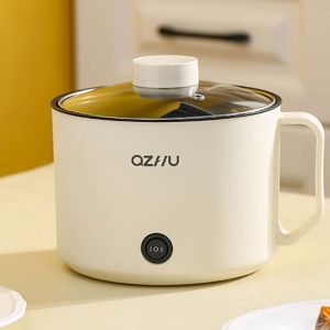LOPU Household Mini Single/Double Layer Multifunction Electric Cooking Soup Heater Pot Cooking Pot Non-stick Cooking Electric Cooker Hot Pot steamer
