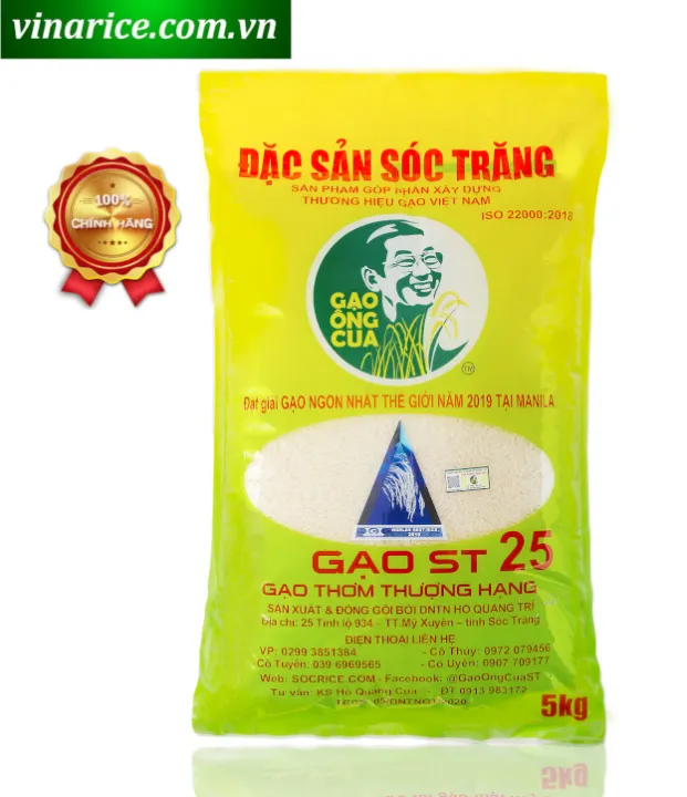 Combo Gạo ST25 10kg - Ông Cua chính hiệu