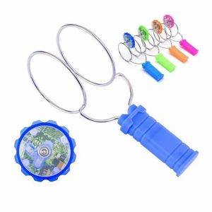 Light Up Magnetic Gyro Wheel Toy Flashing LED Spinning Gyroscope Hand Operated Glow Toy for Kids Birthday Party Favors