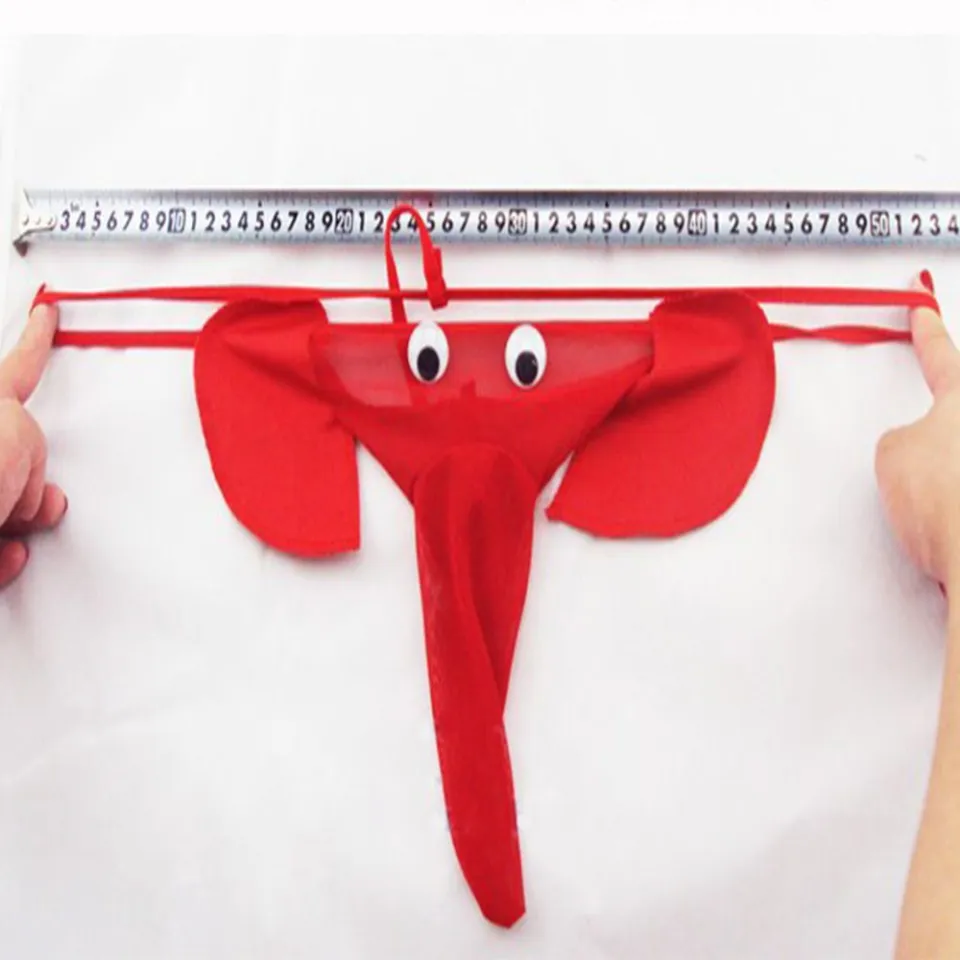 1pc Men's Sexy Elephant Thongs T-back Underwear, Elephant Shaped