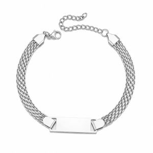 Custom Bracelets for Men Women Name Date Initial Quote Engraved Personalized Bracelet Stainless Steel ID Bracelets