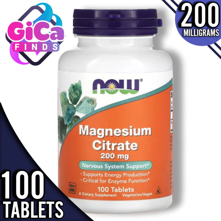 NOW Magnesium Citrate 200mg 100 Tablets