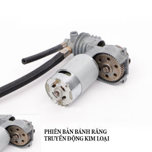 Động cơ máy bơm hơi điện áp 12V công suất tối đa 120W đường kính xi lanh 25mm lưu lượng khí 30 lít có đồng hồ áp suất