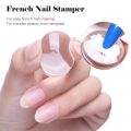 【Natural style】Silicone Nail Stamper French Nail Tips Double Head Transparent Jelly Stencil Template Seal Stamper Scraper For Fast Nails Tip. 