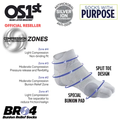 OS1st BR4 Bunion Relief Socks