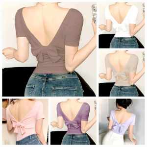 RICCICasual  Plain Color  Scoop Neck Ribbon Cotton Top   - XS to Large - classy and elegant - timeless top - casual or party top - classic top - super kapal ng tela - hindi kayo magsisi - our aim is to produce quality clothes - premium fabric - excellent