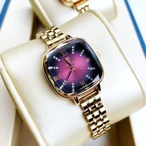 Swiss brand waterproof womens watch ultra-thin solid steel band small square watch popular on Douyin live streaming and AliExpress