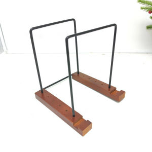 1Pc Tabletop Wooden Vinyl Record Holder Stand LP Album Storage & Display Rack