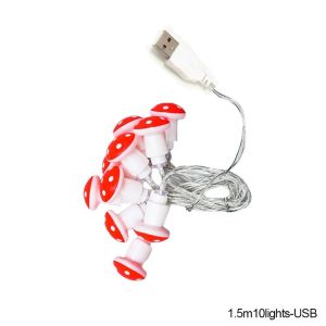 10/20 Leds Mushroom LED Fairy Lights USB/Battery String Light Christmas Party Gift Fairy Indoor Decorative Atmosphere Light