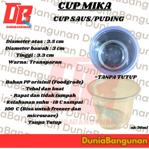 Sample cup mika / Sauce Cup 30 ml FOOD GRADE isi 100 pcs  Tempat Saos Saus Sambal Plastik Container