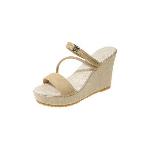 [Free Shipping] 0 Waterproof Platform Sandals Thick-Soled Wedge Sandals Korean-Style Sandals Platform High Heels Fashionable 202 New Style Versatile Sandals For Summer