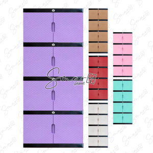 Lemari Plastik 4 Susun Tingkat Jumbo Full Kunci Kaca Cermin Model Rak Gantungan Kabinet Baju Pakaian Multifungsi Serbaguna Murah Awet Kokoh MGCR