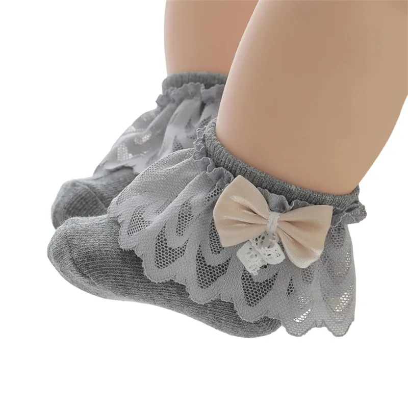 Baby Girls Lace Ruffle Socks Toddlers Children Princess Socks Soft