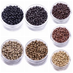 MYCOLOR 1000 Pcs 3.0มม. แหวนนาโนซิลิโคน แหวนติดผม ไมโครบีดส์ ลูกปัดผมเรียงราย ดีไอวาย เครื่องมือต่อผม แหวนทองแดงพร้อมซิลิโคน ซาลอนซาลอน