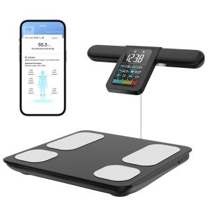 Lepu 8-Electrode Smart Body Composition Scale - 29-in-1 Professional Monitor with Handle & Bluetooth Report
