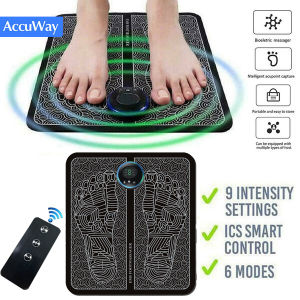 AccuWay EMS Foot Massager Mat Electric Massage Machine Portable Pad Muscle Stimulatior Promoting Blood Circulation Device - Feet Massage Pain Relief Body Therapy Cushion