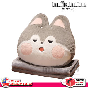 MORETHAN1 Animal Travel Blanket & Pillow Set Adorable 3 in 1 Multifunctional Fruit Plush Pillow with Hand Warmer Design