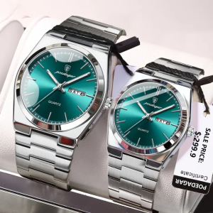 2PCS! POEDAGAR couple watch original branded sale waterproof fashion stainless steel calendar luminous casual wristwatches lovers gift