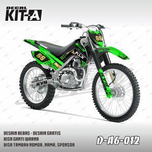 Decal Klx 140 HITAM HIJAU SIMPLE Dekal Sticker Striping Stiker Klx 140 D-A6-012 A6-018