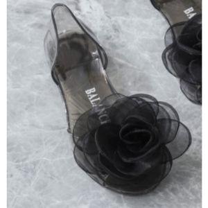 Sandal Selop Jelly Wanita Kaca Import Balance Motif Bunga 186-A