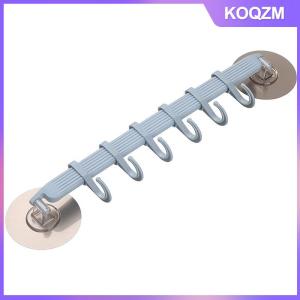 N2HAO Blue White Pink Suction Cup Type Hook 6 Rows For Kitchen Bathroom Corner Suspension Without Marks Hanger Hook