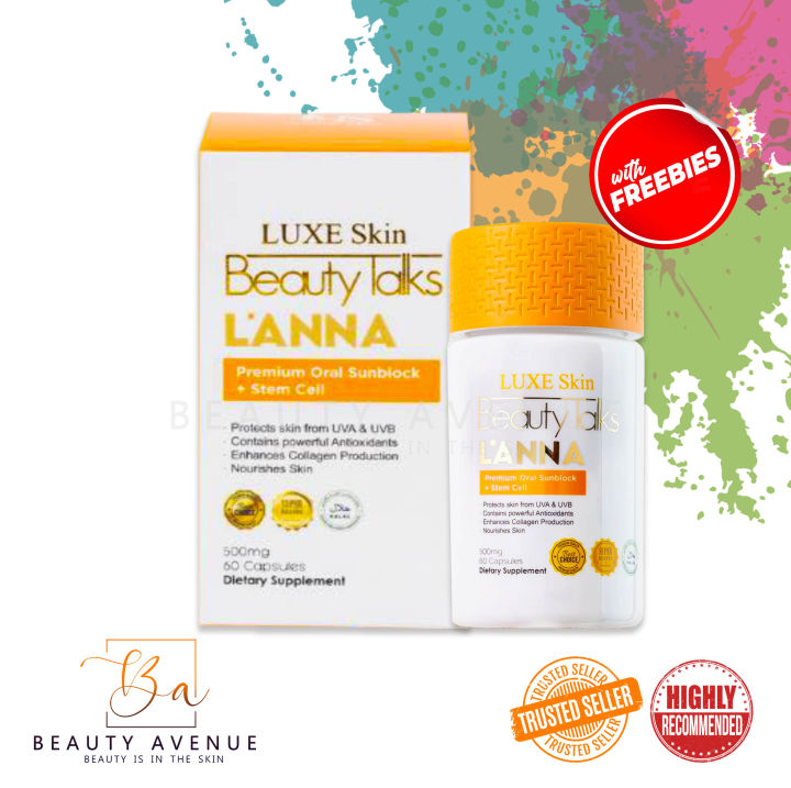 Luxe Slim Beauty Talks L'Anna Premium Oral Sunblock + Stem Cell 500mg ...