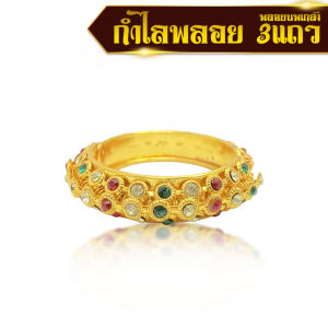 [Ship From KL] 1Pcs Gemstones Bangle Detail Wired Gelang Tangan Budak Loceng Jewelry Thai Traditional Antique Klasik