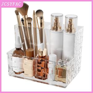 JCSYFAC Light Luxury Transparent Desktop Storage Box Multi-grid Makeup Organizer Box Large Capacity Cosmetics Box Remote Control Holder