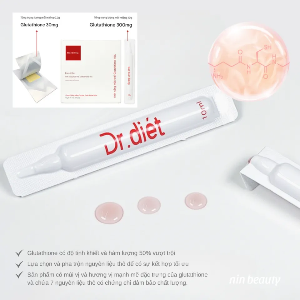 Nước uống đẹp da Dr Diet Sunshine Glutathione 10X 20gói x 10g