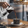 Stovetop Espresso Maker and Coffee Maker, Classic Moka Pot, Crystal Glass-top & Stainless Steel Coffee Maker Mocha Pot, Greca De Cafe, Cuban and Italian Coffee Maker for Cafetera Cubana (240ml). 