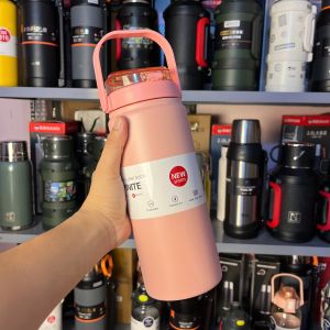Bình giữ nhiệt 1200ml BOSS inox 304 nắp đậy bật ống hút và quai xách tiện lợi giữ lạnh 15h giữ nóng 6h