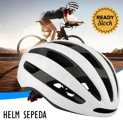 Helm Sepeda Ultralight Cycling Bike Helmet Helmsepeda Safety Helem Sepedah Pria Dewasa Gowes Terbaru Keren Sefty Bicycle Sepeda Gunung Lipat MTB Speda Goweser Goes Perlengkapan Keamanan Bersepeda Pelindung Kepala- Putih