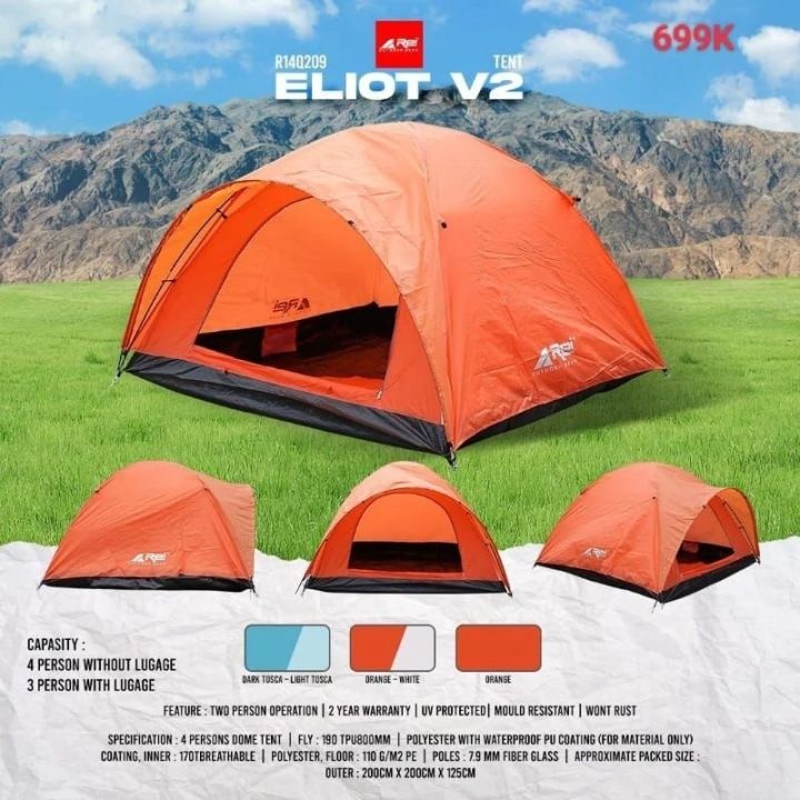 Tenda Camping Eliot Kapasitas 4 orang Arei Outdoorgear
