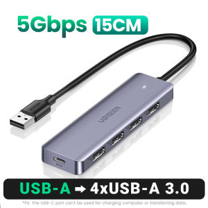 UGREEN 4-Port USB 3.0 Hub Ultra Slim High-Speed USB Splitter Portable Extension Data Hub Compatible for MacBook Mac Pro/mini Surface Pro XPS PS4 Xbox One Flash Drive Mobile HDD and More