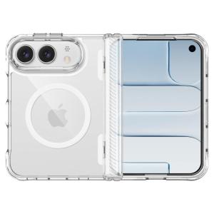 Premium Clear Magnetic Case for iPhone Duo Crystal Transparent Non-Yellowing Hinge Protection Raised Camera Lip Shockproof Bumper Strong MagSafe Compatible